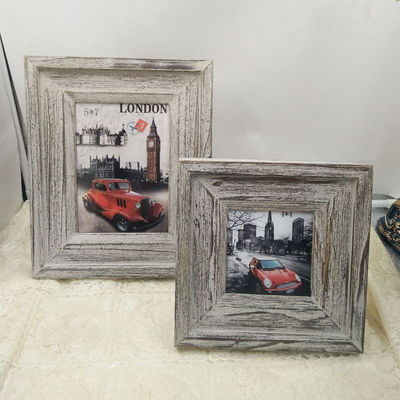 Houten beeldframes 4 " 6 " 7 " in custom rustieke stijl met hand gesneden met gewone kleur