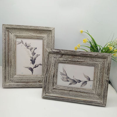 Houten beeldframes 4 " 6 " 7 " in custom rustieke stijl met hand gesneden met gewone kleur