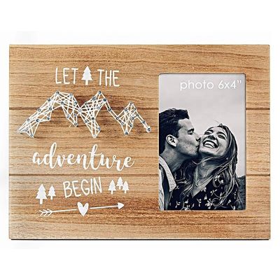 Houten rustieke stijl Verlovingsgeschenk Bruiloftscadeau String Art Foto frame DIY Picture Frames