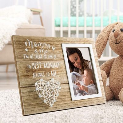 Houten rustieke stijl Verlovingsgeschenk Bruiloftscadeau String Art Foto frame DIY Picture Frames