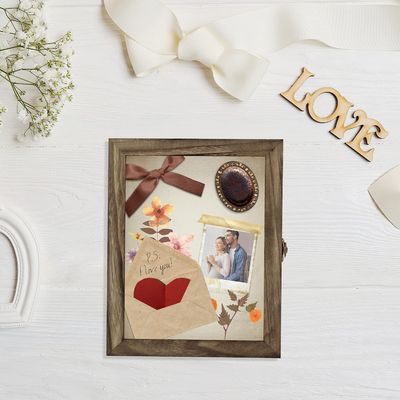 Beschermende schaduwdoos voor het bewaren van foto's en herinneringen 25.4x20.3x5.6