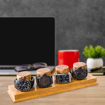 Gepersonaliseerd logo Acceptabel Solid Oak Houten Horloge Display Stand voor rustieke stijl