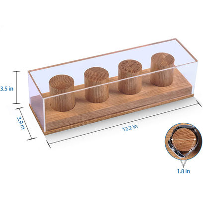 Gepersonaliseerd logo Acceptabel Solid Oak Houten Horloge Display Stand voor rustieke stijl