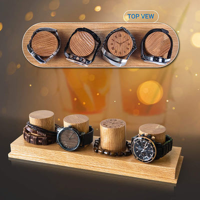 Gepersonaliseerd logo Acceptabel Solid Oak Houten Horloge Display Stand voor rustieke stijl