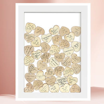 Huwelijksdecoratie Drop Top Houten Frames met Custom Guest Book Sign Alternatief