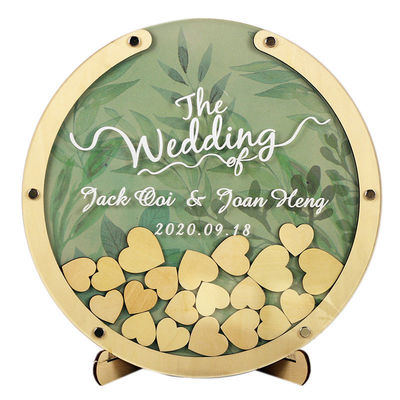 Huwelijksdecoratie Drop Top Houten Frames met Custom Guest Book Sign Alternatief