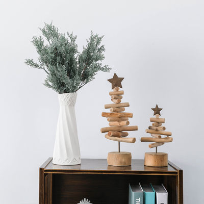 Custom Printing Artificial Xmas Trees Mini Houten Decoratie voor Huis Decoratie Kerstboom