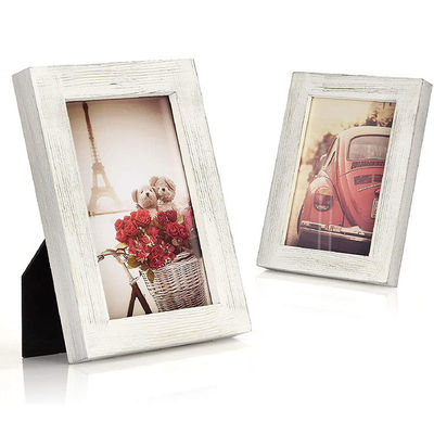 Rustieke huisversiering Houten wandkunstplak met fotoraam en verbrand drukwerk