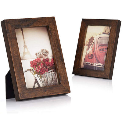 Rustieke huisversiering Houten wandkunstplak met fotoraam en verbrand drukwerk