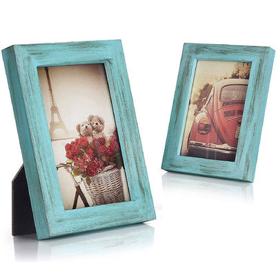 Rustieke huisversiering Houten wandkunstplak met fotoraam en verbrand drukwerk