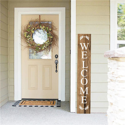 Houten welkomstbord in rustieke stijl, met de hand geschilderd voor een unieke en gepersonaliseerde look