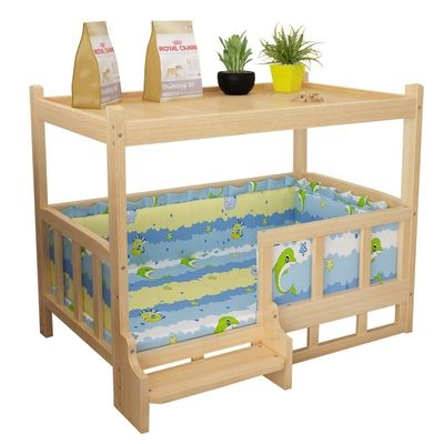 Afneembare houten bed voor Pomeranians en Teddyhonden