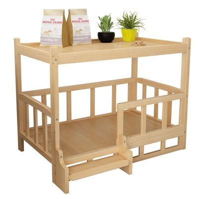 Afneembare houten bed voor Pomeranians en Teddyhonden