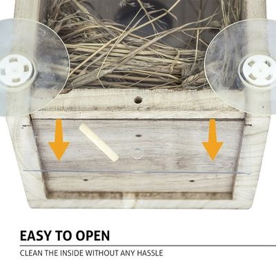 Custom logo prachtig decoratief houten vogelhuis voor buiten tuin decoratie display