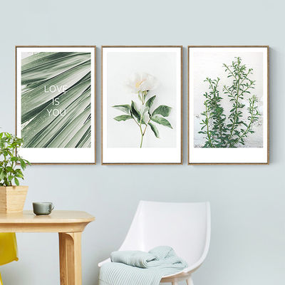 Groene botanische planten Muurkunst Set van 4/6 Plant Hout Muur Decor Foto's 8"x10" IJzer