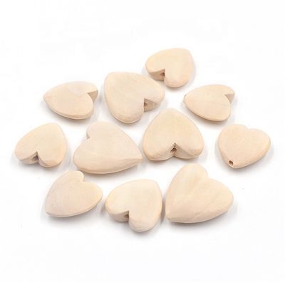 20-40mm Houten kralen Natuurlijke kleur Hartvorm Houten voor doe-het-zelf Poppen Armband Ohrring Vitalucks Doe-het-zelf Gift