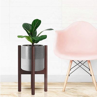 Verstelbare bamboe hout plant stand voor uitbreidbaar hoog dragend gewicht binnen buiten