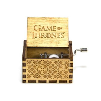 Handgeschakelde speelkracht Custom Mini Houten Muziekdoos met zijde-schermprinten/Burned
