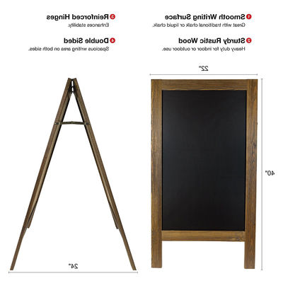 Handgemaakt rustiek houten raam draagbaar bord met stand handig en draagbaar