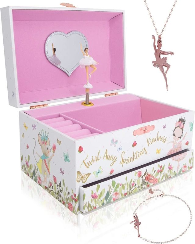 Muziekdoos Ballerina Houten Juwelen Doos Voor Kinderen En Jongens Gift Hand Cranked Toy Box