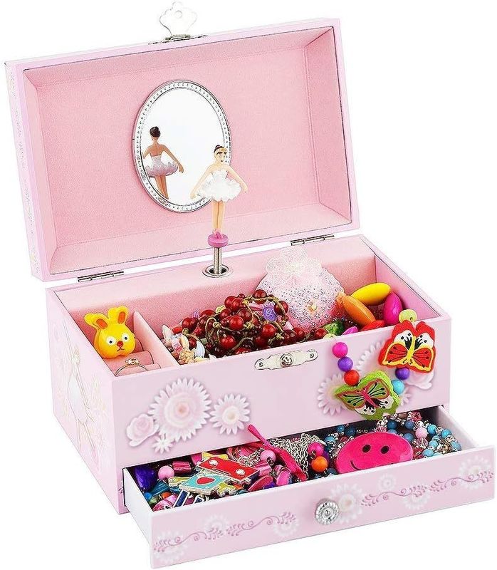 Geschenkpakket Op maat gemaakt Prinses MDF Roze Ballerina Thema Muziek Juwelen Doos voor Meisjes