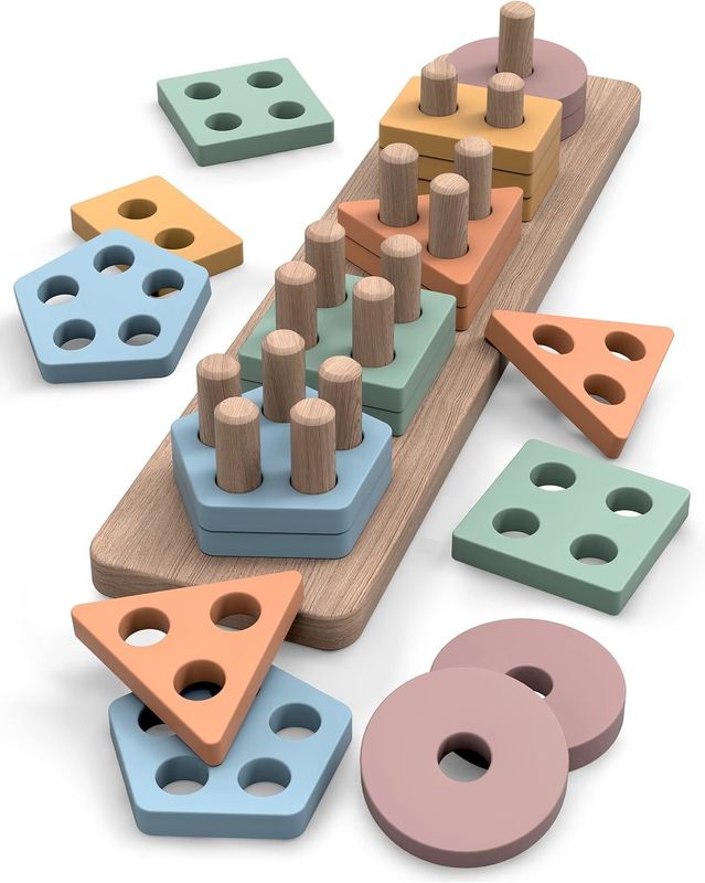 Huismeubelen Houten sorteermachine en kleurstapel Perfect cadeau voor kleuterschoolkinderen