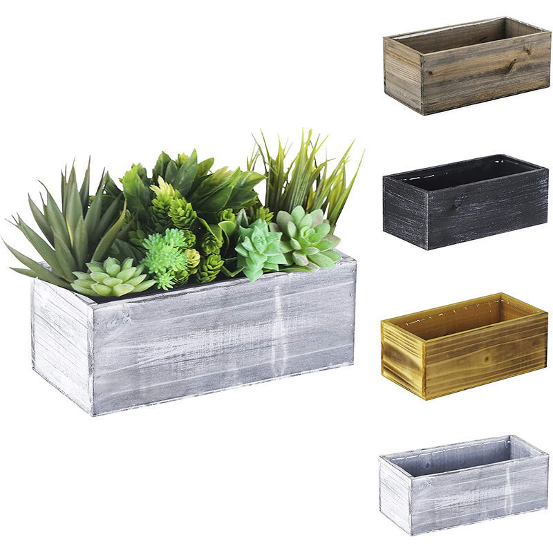 Aangepaste houten natuurlijke witte buitenhouten planters in meerdere kleuren