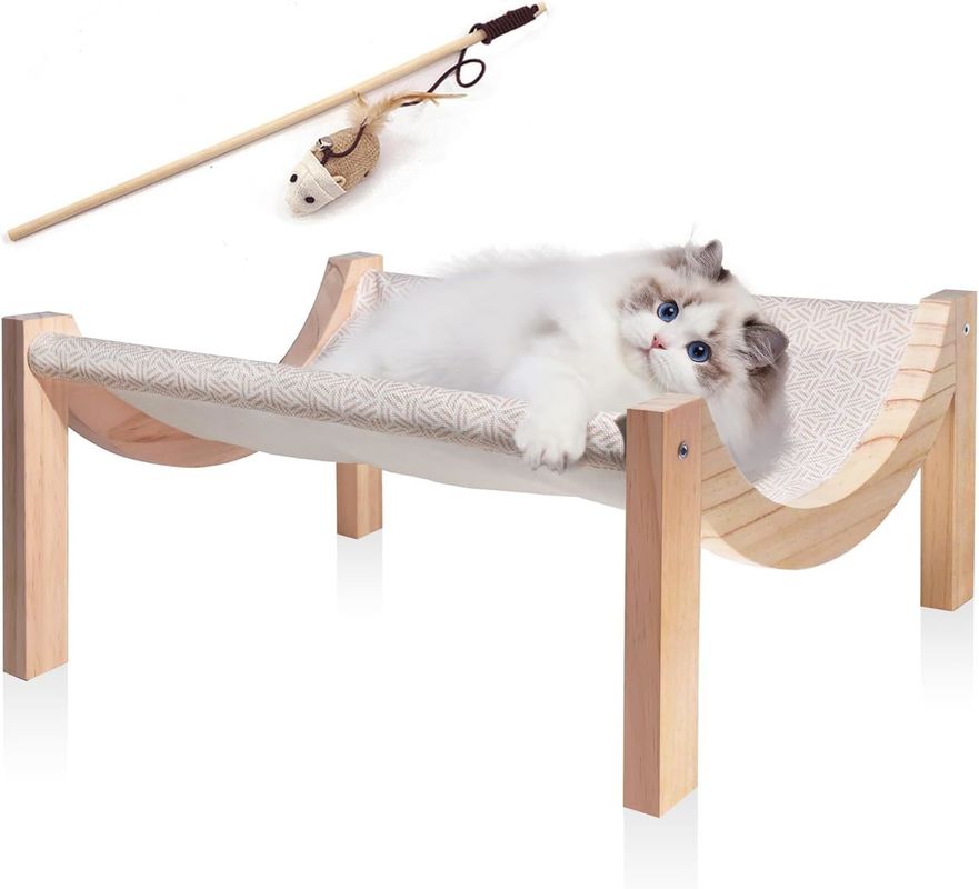 Houten kattenhammock voor binnen- en buitenruimte