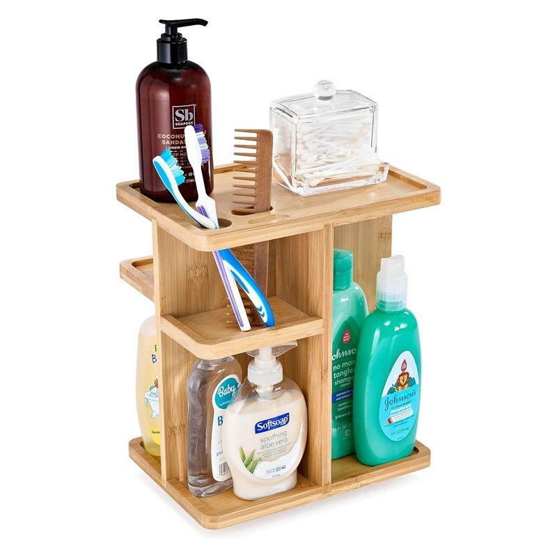 Versatile make-up organisator Bamboe Hout make-up opslag carrousel voor huidverzorging
