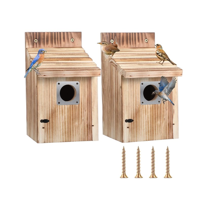 Gepersonaliseerd logo Acceptabel 2 Pack Cedar Bluebird Box Huizen voor buiten