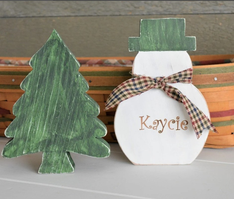 Gepersonaliseerd logo op uw verzoek rustieke houten kerstboom tafelversiering primitieve boom