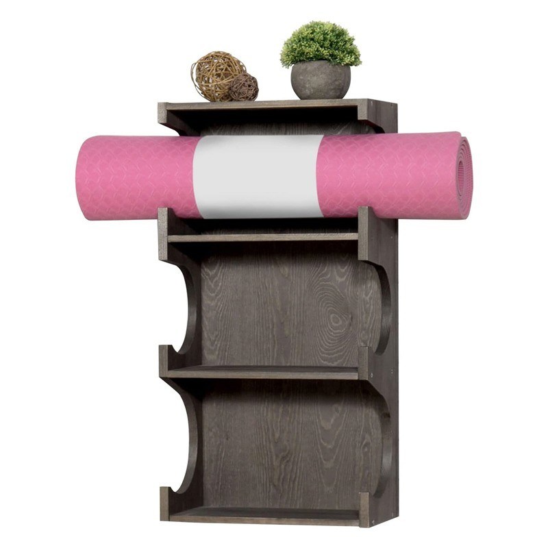 Wandgebouwde 3-laag foam roller yoga mat hangend rek met top display plank Huismeubelen