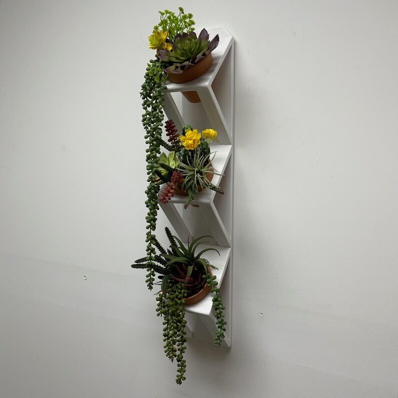 Succulent of kruidentuin Houten wandplanter in wit met aangepast logo Acceptabel