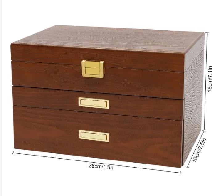 3 Tiers handgemaakte kristal slot sieraden organisator Hoes voor oorbellen Ringen halsketting horloge