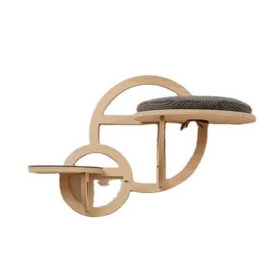 Moderne kattenmeubilair Houten kattenklimmuur met trap en zijde-schermprinten