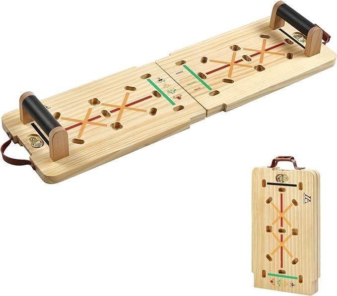 Indoor en outdoor rustieke houten Push Up Board Kit met handvat voor kernversterking