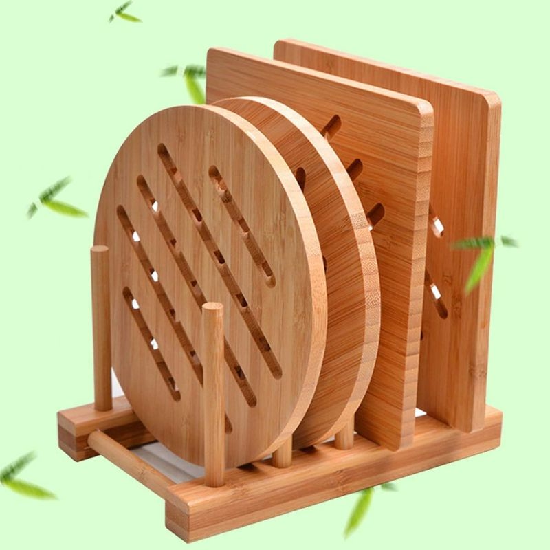 CLASSIC Design Style Bamboe Hot Pads Trivet Natuurlijke Bamboe Trivet Mat Set voor Warme Gerechten