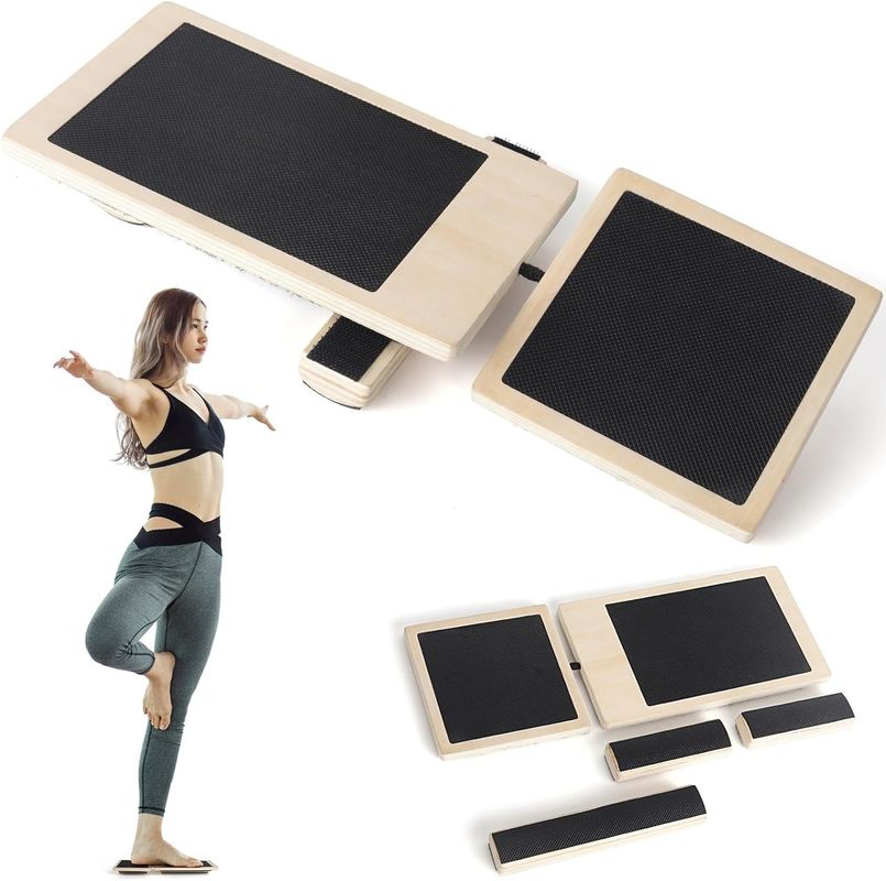 ArtDecor Hout Wobble Non-Slip Board Eenvoet Exerciser voor Knie en enkeltraining