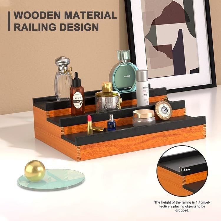 Gepersonaliseerd logo Acceptabel Houten Keulen Stand Parfum Organisator met verborgen comp