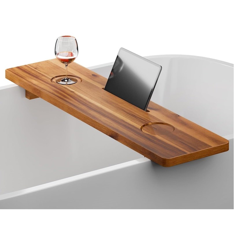 Duurzame badkuip Caddy Tray Anti-Tipping Groot badkuip Tray voor houten accessoires