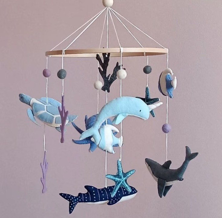 Zee Creature Baby Mobile Rotating Toy voor Kids Ocean Mobile voor Kinderkamer Baby Shower Gift