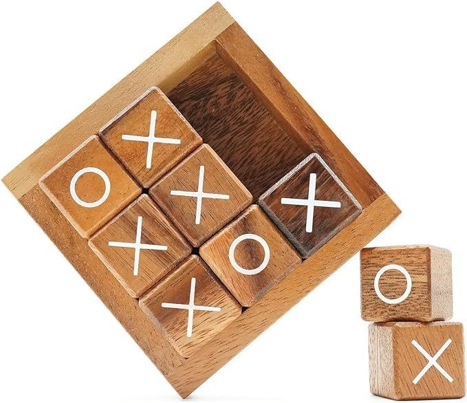 Handgemaakte 4 inch houten Tic Tac Toe koffie tafel voor bureau en woonkamer decoratie