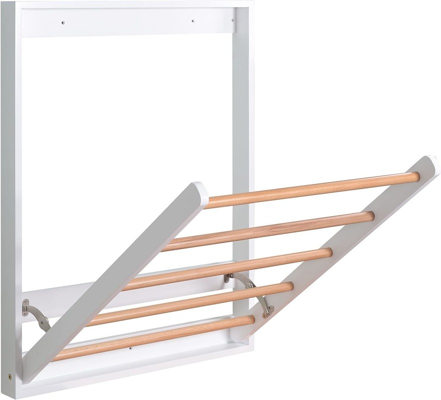Multifunktioneel opvouwbaar houten kledingdroger Racks Wall Mounted Kleding Drying Rack