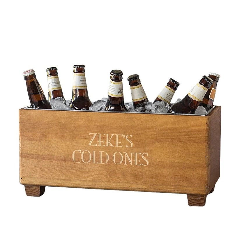 Gepersonaliseerd logo champagne koeler emmer voor verjaardag houten cadeau gepersonaliseerd ontwerp