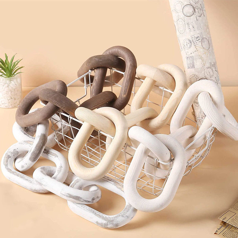 Handgemaakte Mango hout keten link decor voor Folk Art stijl Home Decoration