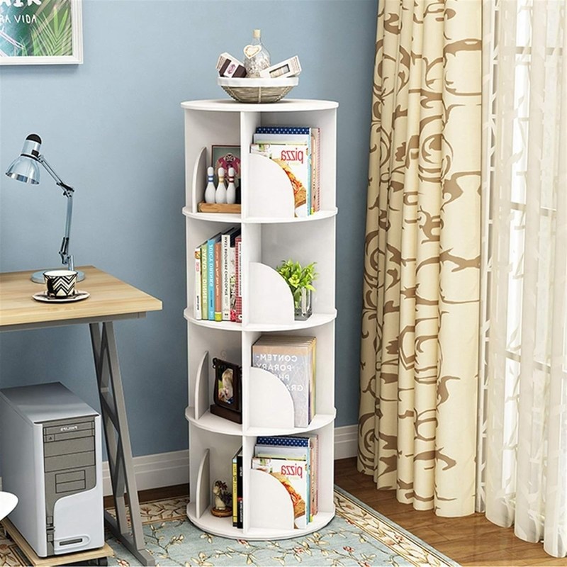 Gepersonaliseerd logo kleurrijke 360 graden draaiende boekenkast voor kinderboekopslag