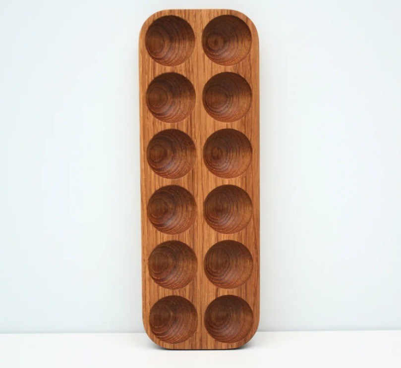 Praktische houten eihouder met één laag voor het organiseren van de toonbank