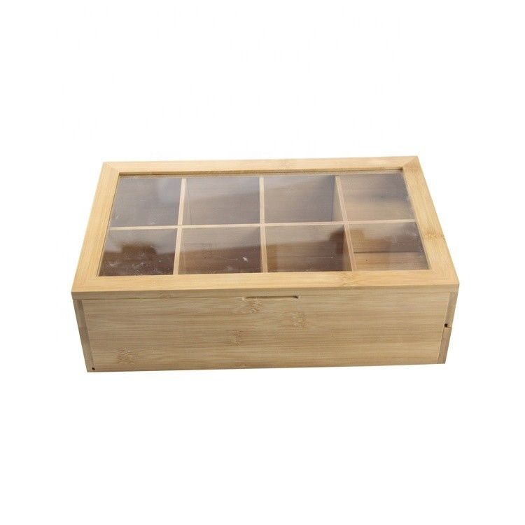 Handgemaakte zichtbare acrylhoes Tea Box Verpakking Hout Een unieke toevoeging aan uw keuken