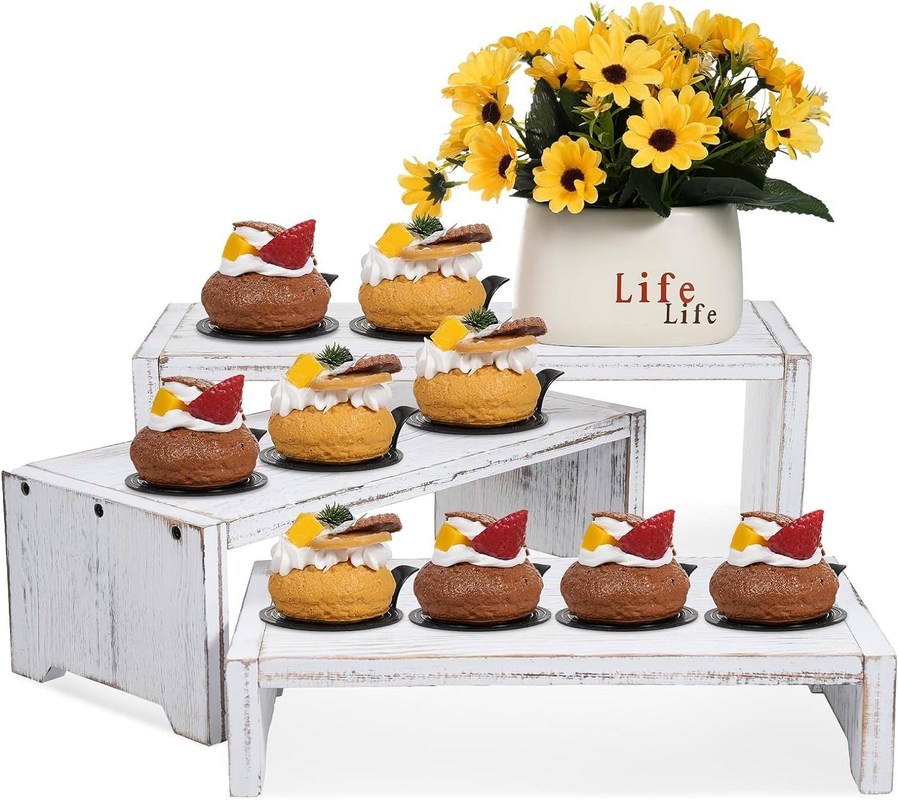 Home Decor en cadeautjes Functioneel ontwerp 3-laag houten messing Cupcake Dessert Display Riser