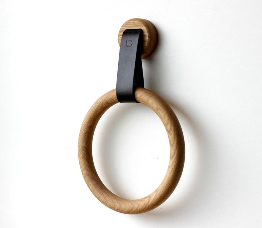 Eco-vriendelijke houten handdoekhouder ring voor badkamer decoratie